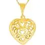 Lifetime Jewelry Filigree Heart Pendant with Twisted Nugget Chain Necklace 24k Gold Plated Lifetime Jewelry Filigree Heart Pendant with Twisted Nugget Chain Necklace 24k Gold Plated