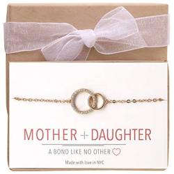 A+O Gifts for Mom, Mother Daughter Gift - Interlocking Circle Necklace OR Bracelet