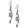 Coiled Snakes Serpents Silver Finish Pewter Dangle Earrings
