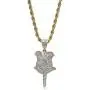 TOPGRILLZ Iced Out Lab Simulated Diamond Bling Bubble Rose Pendant Necklace for Women Men Fashion Valentine Gifts
