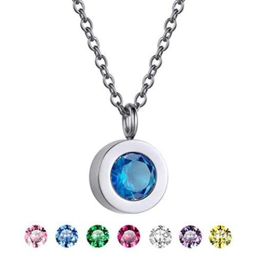 GoldChic Jewelry 7pcs Interchangeable Bezel-Set Necklace for Women Girl Gift Jewelry,Cubic Zirconia Necklace, Bezel Necklace with Gift Box