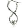 Sterling Silver Infinity Figure 8 Bead Drop Earrings