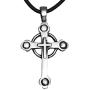 Trilogy Jewelry Pewter Christian Cross with Celtic Ring Pendant on Leather Necklace