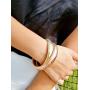 Caratina 14k Gold and Rose Gold Plated double omega ring intertwined stackable joy bracelet for women