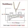 Nsitbbuery Hip Hop Night Club DJ Iced Out Letter Plug Pendant Stainless Steel Chain Necklace