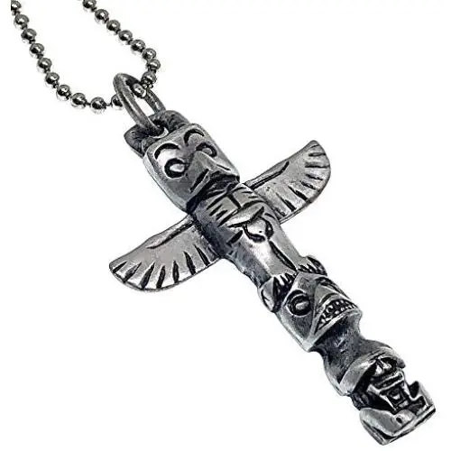 Native American Alaskan Indian Tribal Jewelry Totem Pole Tiki Maori Hawaiian Polynesian African protection amulet Pewter Unisex Boys Mens Pendant Necklace Charm for men w Silver Ball Chain Native American Alaskan Indian Tribal Jewelry Totem Pole Tiki Maori Hawaiian Polynesian African protection amulet Pewter Unisex Boys Mens Pendant Necklace Charm for men w Silver Ball Chain
