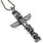 Native American Alaskan Indian Tribal Jewelry Totem Pole Tiki Maori Hawaiian Polynesian African protection amulet Pewter Unisex Boys Mens Pendant Necklace Charm for men w Silver Ball Chain