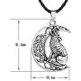 Moon Wolf Necklace Pendant Vintage Norse Viking Wolf Head Necklace Choker Hollow Crescent Moon Statement Necklace for Women n Men Fashion Jewelry Gifts