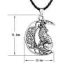Moon Wolf Necklace Pendant Vintage Norse Viking Wolf Head Necklace Choker Hollow Crescent Moon Statement Necklace for Women n Men Fashion Jewelry Gifts