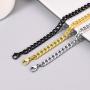 PROSTEEL Stainless Steel Bracelet for Men Women, Cuban Link Chain/Flat Box Chain, Black/18K Gold Plated, W:4.8mm/6mm/10mm/14mm, L:19cm to 22cm, Come Gift Box