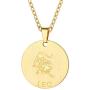 FaithHeart Customizable Astrology 12 Constellation Horoscope Necklace, Stainless Steel/18K Gold Plated Zodiac Star Sign Dog Tag/Coin Pendant Men Lucky Layered Charms for Women