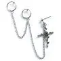 Rose Cross Dangle Hoop Earrings Gothic Double Circle Chain Leaf Flower Cross Clip on Earring for Women Girls Fashion Jewelry Gifts Rose Cross Dangle Hoop Earrings Gothic Double Circle Chain Leaf Flower Cross Clip on Earring for Women Girls Fashion Jewelry Gifts