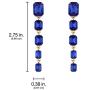 SP SOPHIA COLLECTION Womens 5 Tiered Rectangle Dangle Drop Rhinestone Post Earrings