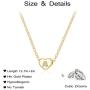 Harlermoon Heart Initial Necklace Letter A to Z 26 Alphabet Pendant Necklace 14K Gold Filled Handmade Dainty Choker Jewelry for Women Girls