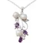 NOVICA Cream Cultured Freshwater Pearl Amethyst Rhodium Plated Silver Necklace, 18'' Sincerely Yours NOVICA Cream Cultured Freshwater Pearl Amethyst Rhodium Plated Silver Necklace, 18'' Sincerely Yours