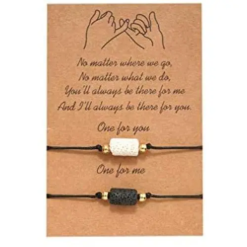 FUTIMELY Volcanic Stone Couples Bracelet,Pinky Promise Forever Best Friend Bracelet,Anxiety Aromatherapy Essential Oil Diffuser Healing Lava Bracelet for Teen essential oil bracelets FUTIMELY Volcanic Stone Couples Bracelet,Pinky Promise Forever Best Friend Bracelet,Anxiety Aromatherapy Essential Oil Diffuser Healing Lava Bracelet for Teen essential oil bracelets