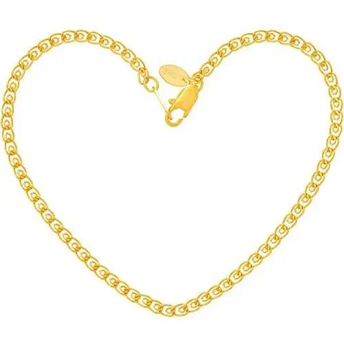 Lifetime Jewelry 2.7mm Open Weave Link Anklet for Women & Girls 24k Real Gold Plated