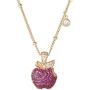 Disney Villains Evil Queen Yellow Gold Plated Sterling Silver Cubic Zirconia Bitten Apple Necklace, Official License