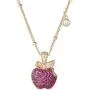 Disney Villains Evil Queen Yellow Gold Plated Sterling Silver Cubic Zirconia Bitten Apple Necklace, Official License