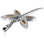 Ian and Valeri co. Amber Sterling Silver Dragonfly Pendant Necklace Chain 18''