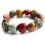 Zittop Bracelet Colorful Ceramic Handmade Simple Ethnic Style Variety of Shapes Elastic Hand Chain for Women Girls (A) (heaet)