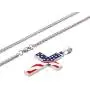 JDXN Flag Day Gift Stainless Steel American USA Flag Cross Religious Pendant Necklace Jewelry For Men