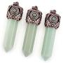 5pcs Crystal Necklace Natural Reiki Healing Crystal Stone Pendant with Chain Amethyst Pink Quartz Aventurine Gemstone Quartz Necklace Chakra Yoga Pendulum Divination Energy Pendant Jewelry Gift