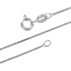 Sterling Silver 1mm Box Chain Necklace Bracelet Anklet Solid Italian Nickel-Free, 7-36 Inch