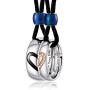 Aienid Couple Necklace Pendant,King Queen Tungsten Steel Pendant Necklace for Wedding