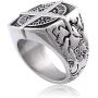 Gungneer Compass Ring for Men Stainless Steel Protective Lucky Charm Amulet United State Navy Jewelry Accessory