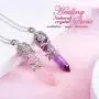 Hexagonal Healing Crystal Necklace Natural Prism Stone Pendant Flower Wrapped Pointed Quartz Yoga Energy with Chain Hexagonal Healing Crystal Necklace Natural Prism Stone Pendant Flower Wrapped Pointed Quartz Yoga Energy with Chain