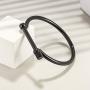 WISTIC Friendship Bracelets Cuff Bangle Bracelets Breast Cancer Gifts for Women D-Shape Screw Bar Best Friend Bracelets for 2 Unisex