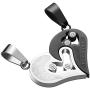 GAGAFEEL His Her Couple Necklace Stainless Steel Pendant Heart Cz Puzzle Matching Set I Love You Gift Box