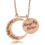 Mothers Day Jewelry Gifts from Son or Daughter Always My Mother Forever My Friend Engraved Crescent Moon Pendant Necklace