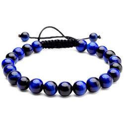 Jovivi 8MM Birthstone Gemstones Healing Power Crystal Macrame Adjustable Beaded Bracelet, Unisex