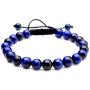 Jovivi 8MM Birthstone Gemstones Healing Power Crystal Macrame Adjustable Beaded Bracelet, Unisex