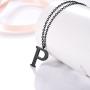 PROSTEEL Stainless Steel/Sterling Silver Initial Name Necklace, A to Z Initial Letter Personalized Necklaces for Men Women, Gold/Silver/Black Tone, 16''/20'' Adjustable, Come Gift Box