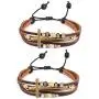 2 Pcs Vintage Handmade Wristband Religious Cross Wrap Bracelets Women Leather Christian Jewelry for Confirmation Gifts, Adjustable 2 Pcs Vintage Handmade Wristband Religious Cross Wrap Bracelets Women Leather Christian Jewelry for Confirmation Gifts, Adjustable