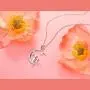 FLYOW Cat Necklace for Women Sterling Silver Double Lovely Cats on Moon Animal Crescent Moon Jewelry Gift for Lady Lovers