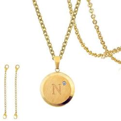 HIXIN A-Z Initial Letters Pendant Necklace Yellow 18K Gold Plated Dainty Capital Letter Alphabet Name Necklace Personalized Charms Choker Chain Necklace Jewelry Gift
