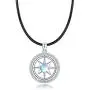 Compass Necklace, 925 Sterling Silver with Rainbow Moonstone, Inspirational Compass Jewelry Gift for Women Girlfriend Daughter with Gift Box Compass Necklace, 925 Sterling Silver with Rainbow Moonstone, Inspirational Compass Jewelry Gift for Women Girlfriend Daughter with Gift Box