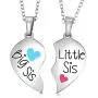 Big Sis & Lil Sis Gifts Jewelry Heart Necklace Set, 2 Sister Necklaces, Big & Little Sisters Jewelry Big Sis & Lil Sis Gifts Jewelry Heart Necklace Set, 2 Sister Necklaces, Big & Little Sisters Jewelry