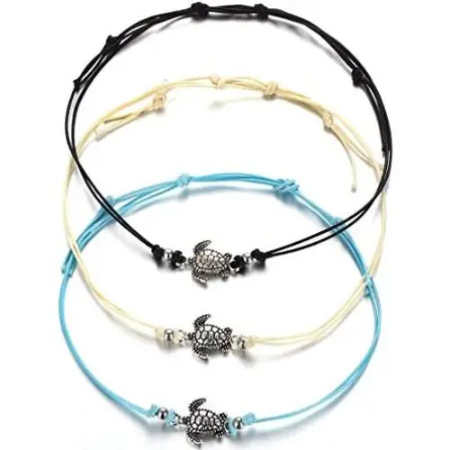 3 Pcs Boho Layered Anklet Multicolored Turtle Ankle Bracelet Handmade Weave Wax Rope Sea Turtle Anklets Leg Bracelet Beach Foot Jewelry Accessories for Women and Girls 3 Pcs Boho Layered Anklet Multicolored Turtle Ankle Bracelet Handmade Weave Wax Rope Sea Turtle Anklets Leg Bracelet Beach Foot Jewelry Accessories for Women and Girls