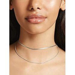 2mm Snake Chain Choker Necklace for Women Girls 925 Sterling Silver 14K Lightweight Crafted Herringbone Magic Thin Flat Chain Claw Clasp Dainty Polished Shiny Vintage Charm Necklace 17 inch
