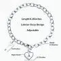 TOWSIX Initial Charm Bracelet,Stainless Steel Heart Engraved Letters Bracelet Jewelry 26 Alphabet Personalized Name Bracelet Gift for Women Teen Girls