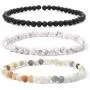BALIBALI 4MM Mini Gemstone Energy Bracelets Tiny Bracelet Natural Stone Statement Bracelet Charm Beaded Couples Bracelets