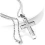 Cross Necklace for Men Women, Stainless Steel Cross Pendant, Pendant Necklace for Boys Girls Unisex, Square Chain Necklace for Women, Hypoallergenic Pendant Necklace