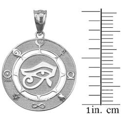 LA BLINGZ Sterling Silver Eye of Horus Good Luck Amulet Necklace