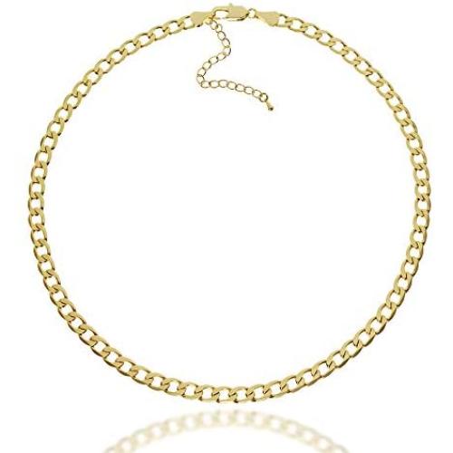 JIBSA 18K Gold Plated Choker Layered Thin Dainty Chain Necklace 14'' 16'' 18'' Long for Women Teen Girls Fashion Jewelry