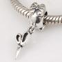 Scissors/Mirror/Comb Charm Beads 925 Sterling Silver & Clear Enamel Charm Fit for European Snake Chain Bracelets